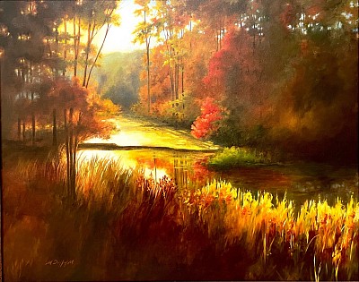 “Late Afternoon in Watchung” 24”x 36” oil painting on canvas